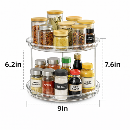 The Container Store® 2-Tier Rotating Organizer, 9-Inch Turntable Storage Rack for Kitchen and Home