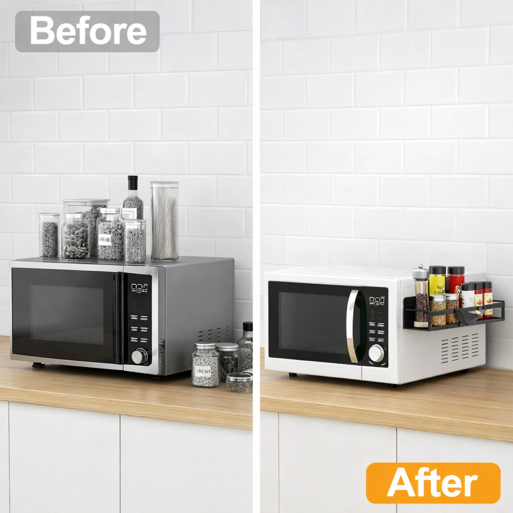 The Container Store® Magnetic Spice Rack for Refrigerator, 2-Pack Metal Shelf with Hooks for Kitchen Storage