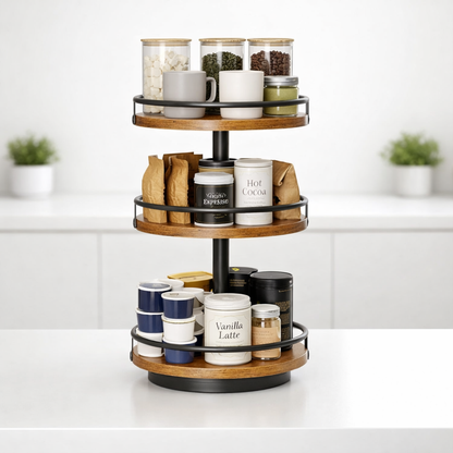 The Container Store® 3-Tier Rotating Spice Organizer for Kitchen Countertop
