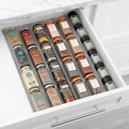 The Container Store® Adjustable Spice Drawer Liner, 10ft Roll, Cut-to-Fit Drawer Insert for Spice Bottle Organization