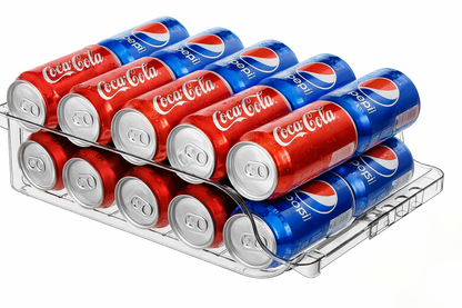 The Container Store® Adjustable Soda Can Organizer for Refrigerator, Expandable Can Dispenser for Fridge and Pantry