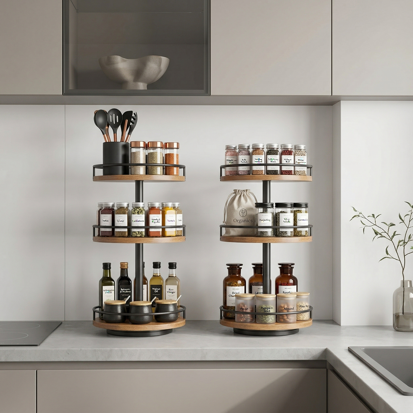 The Container Store® 3-Tier Rotating Spice Organizer for Kitchen Countertop