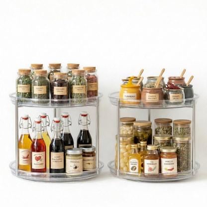 The Container Store® 2-Tier Rotating Organizer, 9-Inch Turntable Storage Rack for Kitchen and Home