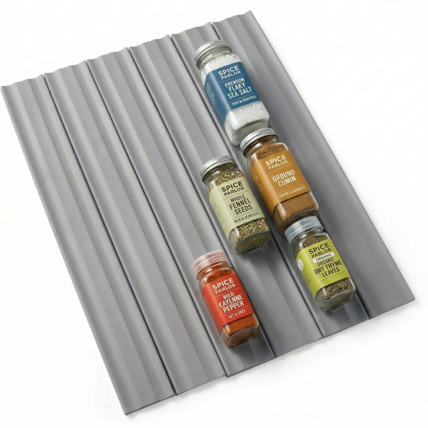 The Container Store® Adjustable Spice Drawer Liner, 10ft Roll, Cut-to-Fit Drawer Insert for Spice Bottle Organization